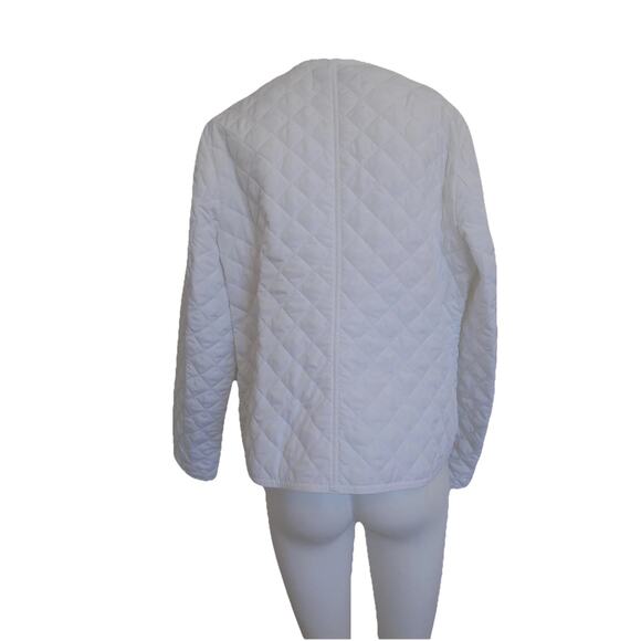 Croft & Barrow white quilted jacket coat zip front size XL - Picture 5 of 8